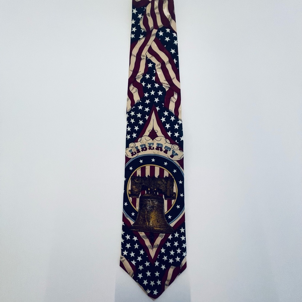 Liberty Bell Patriotic Tie in Red, White & Blue